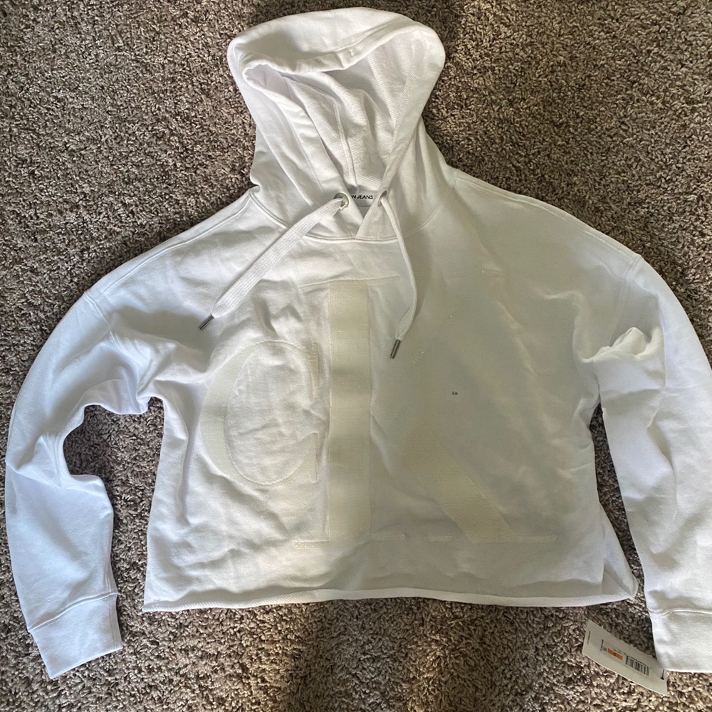 Calvin Klein white pullover sweatshirt